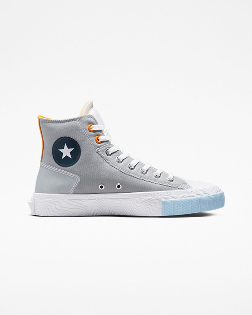 Tenis Converse Chuck Taylor Alt Star Reflective Shine Cano Alto Masculino Cinzentas Branco Laranja | PT U0097TP